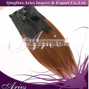 120gram Brazilian Hair Clip-In Human Hair Weft Ombre Color Hair Extension thumbnail-3