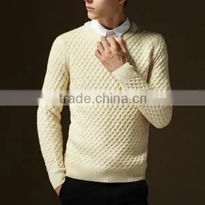 2015 the New Men's Sweater Cultivate One's Morality Pure Color for Grid Sweater thumbnail-2