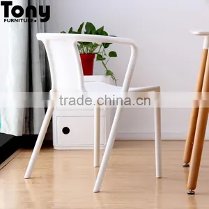Classic Living Room Furniture White Plastic Chair thumbnail-2