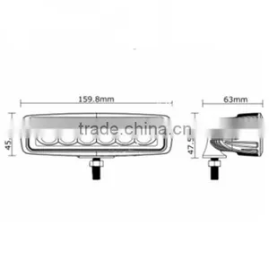 6.3 Inch 18W LED Work Light 12v 1200LM 6-LED White Light Square Spotlight-Black Led Work Lamp thumbnail-4