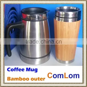 Coffee Mug Bamboo Outer With Stainless Steel Inside Mug thumbnail-1