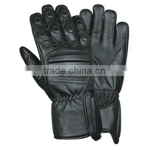 Black Leather Motorbike Riding Gloves, Leather Racing Gloves, Motorbike Racing Gloves thumbnail-1