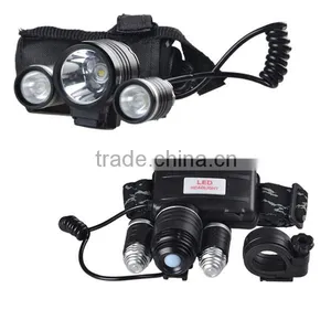 Super Bright Aluminum Head Lamp XML t6 3 Led Headlamp thumbnail-2