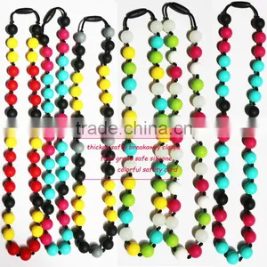 BPA Free Silicone Glow In the Dark Bead Necklace thumbnail-4