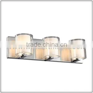 UL CUL Listed Chrome Finish 3 Head Bathroom Lamp For Hotel With 3 Glass Shades W90003 thumbnail-1