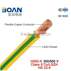 H05z-K Electric Wire 300/500V Cu/Lszh Low Smoke Halogen Free Cable (HD 22.9) thumbnail-1