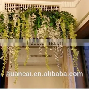 Wholesale Artificial Flowers Silk White Wisteria 110cm thumbnail-4