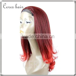 Japan Fiber Wig Hot Red Wig With Long Length Natural Wig Curly thumbnail-3