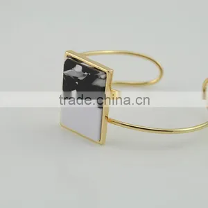 Fashion Woman Style Gold Plating Multi-ply Alloy Bracelets Bangles With Natural Stone Bracelet thumbnail-5