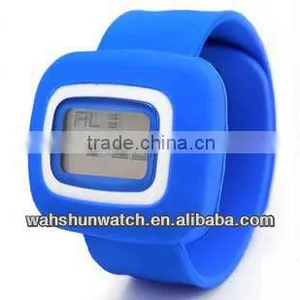 2013 Best Products Cheap Lcd Sport Children Square Silicone Case Digital Slap Watch thumbnail-1