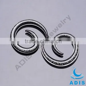 SWIRL PYREX GLASS LARGE SIZE EAR PIERCING thumbnail-1