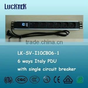 6 Ways Italy Standard PDU With Single Circuit Breaker thumbnail-1