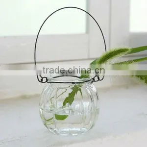 Pumpkin Shaped Glass Hanging Jar thumbnail-1