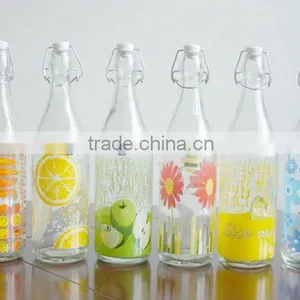 Glass Bottle With Decal Decorating thumbnail-1