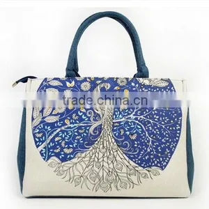 Wholesaler Heavy Duty Canvas Tote Crochet Bag With Art Printing thumbnail-5