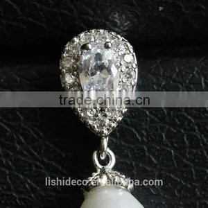 Latest Design Diamond Earring Zircon Earring Jewelry Wholesale Pearl Earring thumbnail-2