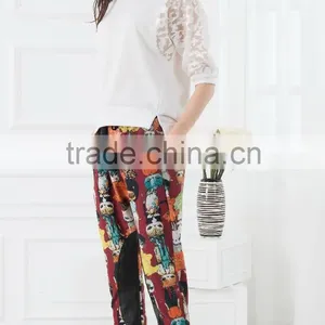 NEW ARRIVAL Summer Tops and Blouses 2016 White Lace Sleeve Shirt for Woman Chiffon Fabric OEM Tops Cheap Price thumbnail-3