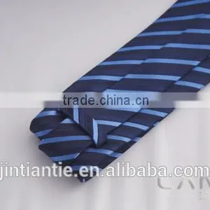 2016 Hot Selling Navy Blue Striped Mens Silk Ties With Custom Logo thumbnail-4