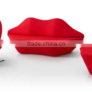 Mid Century Modern Red Lip Shaped Sofa Set Without Arm thumbnail-6