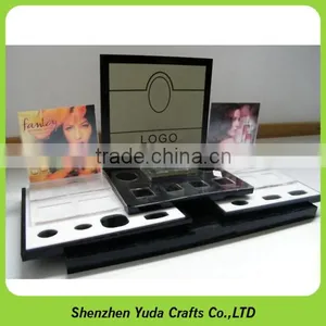 Wooden Mdf Holder Stands Acrylic Lipstick Stand Mdf Wood Cosmetic Display for Beauty Products thumbnail-1