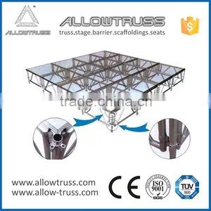 High Quality Aluminum Assemble Glass Stage With Adjustable Height and Mobile Folding Platform With Anti-slip Surface thumbnail-1