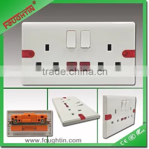 13A 250V 2 Gang Switch and Socket UK Type Electrical Switch Socket thumbnail-1