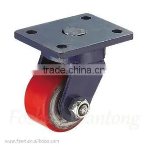 Iron PU Flat Base Industrial Rotating Transparent Caster thumbnail-1