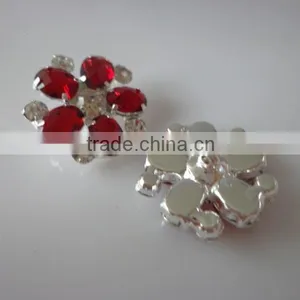 Factory Wholesale Shiny Colorful Metal Rhinestone Crystal Buttons Snaps for Leather Bracelet thumbnail-2