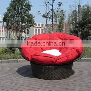 Modern Rattan Swivel Sofa Chair Round Cushion Cover thumbnail-2