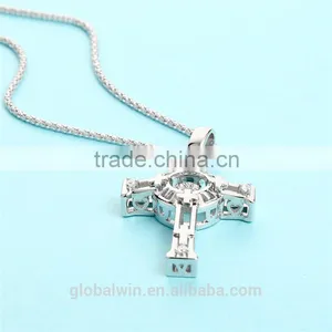 Dancing Gemstone Cross Necklace Clever Filigree Pendant 925 Sterling Silver Necklace Jewelry Necklace For Woman thumbnail-4
