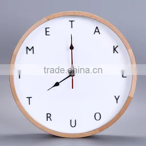 Home Fancy Decorative Cutomized Logo Wooden Wall Clock thumbnail-4