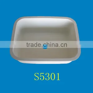 High Quality White Undermount Man-made Stone Kitchen Sink thumbnail-5