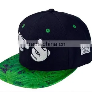 Cotton 6 Panel Baseball Cap Black Printed Logo Flat Two Tone Snapback Caps thumbnail-6
