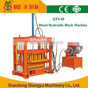 QT4-40 Diesel Engine Concrete Hollow,paver and Curb Stone Block Machine Video thumbnail-3