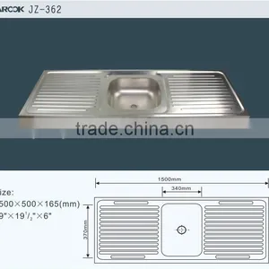 Stainless Steel Kitchen Sink JZ-362 150X50X16CM Hot Sale Sinks thumbnail-2