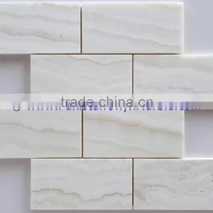 Best Selling Pure Natural WHITE ONYX MOSAIC TILES COLLECTIONS thumbnail-1