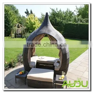 Audu SUN LOUNGER BATH SEATER RATTAN WICKER DINING OUTDOOR GARDEN FURNITURE SET thumbnail-2