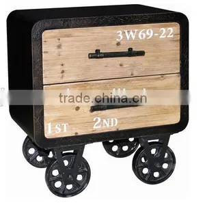 Vintage Wood 2 Drawer Cabinet thumbnail-1