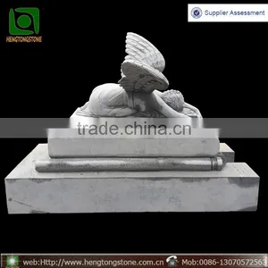 Large Natural Grey Marble Weeping Angel Tombstone for Sale thumbnail-1