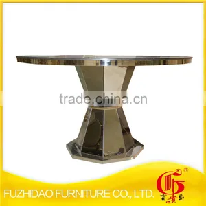 Wholesale China Factory Tempered Glass Top Banquet Table With Stainless Steel Base thumbnail-3