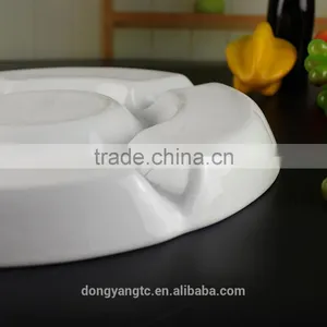 Factory Direct Wholesale White Glazed Ceramic Section Plates thumbnail-6