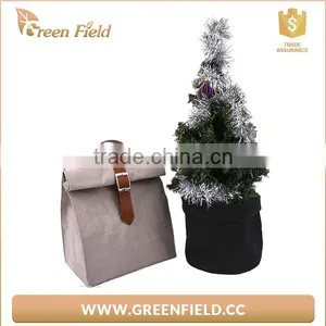 Grey Washable Paper Lunch Bag Portable Washable Paper Food Bag thumbnail-1
