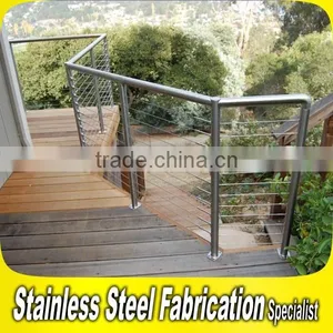 Outdoor Balcony Glass Stair Railing 304 Stainless Steel Cable thumbnail-5