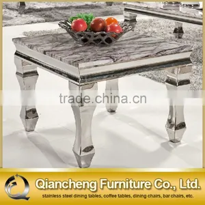 2017 Modern Living Room Furniture Metal Mirrored Glass Tea Table Design thumbnail-2