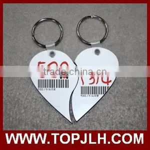 Heat Press Printing MDF Pendant Keychain Couple Lover Key Ring thumbnail-1