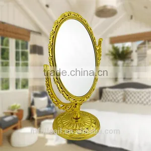 Plastic Double Sides Heart-shaped 2x Magniying Cosmetic Mirror High Quality Free Standing Desktop Mirror thumbnail-1