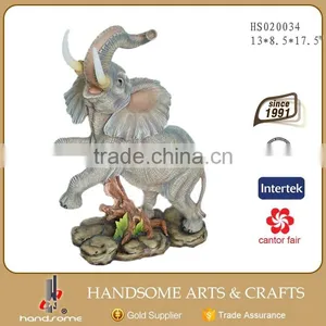 17.5 Inch Resin Lifelike Home and Garden Decoration Large Animal Sculpture Elephant Statues thumbnail-1
