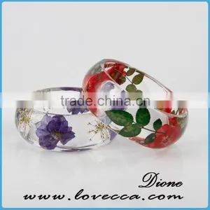 Gift Real Dried Flower Resin Bangle ,pressed Flower Bracelet ,preserved Flower Bangle thumbnail-1