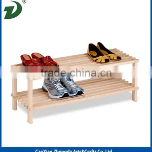 Natural Wood Household Shelves Wooden Shoe Rack thumbnail-2