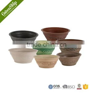 Antique Round Short Biodegradable Plastic Flower Pot thumbnail-1